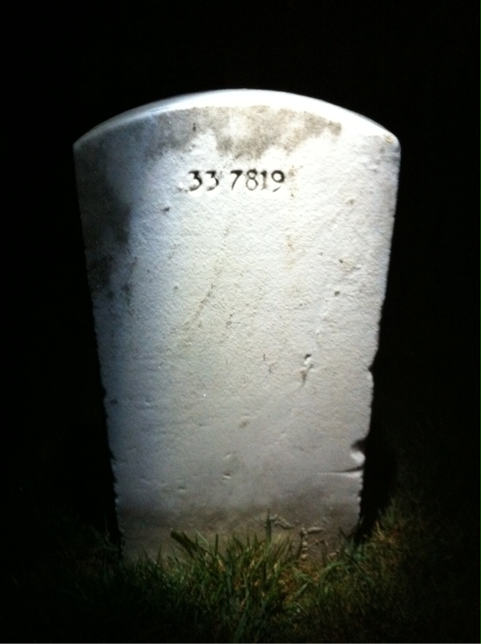 Back of headstone — William Akins