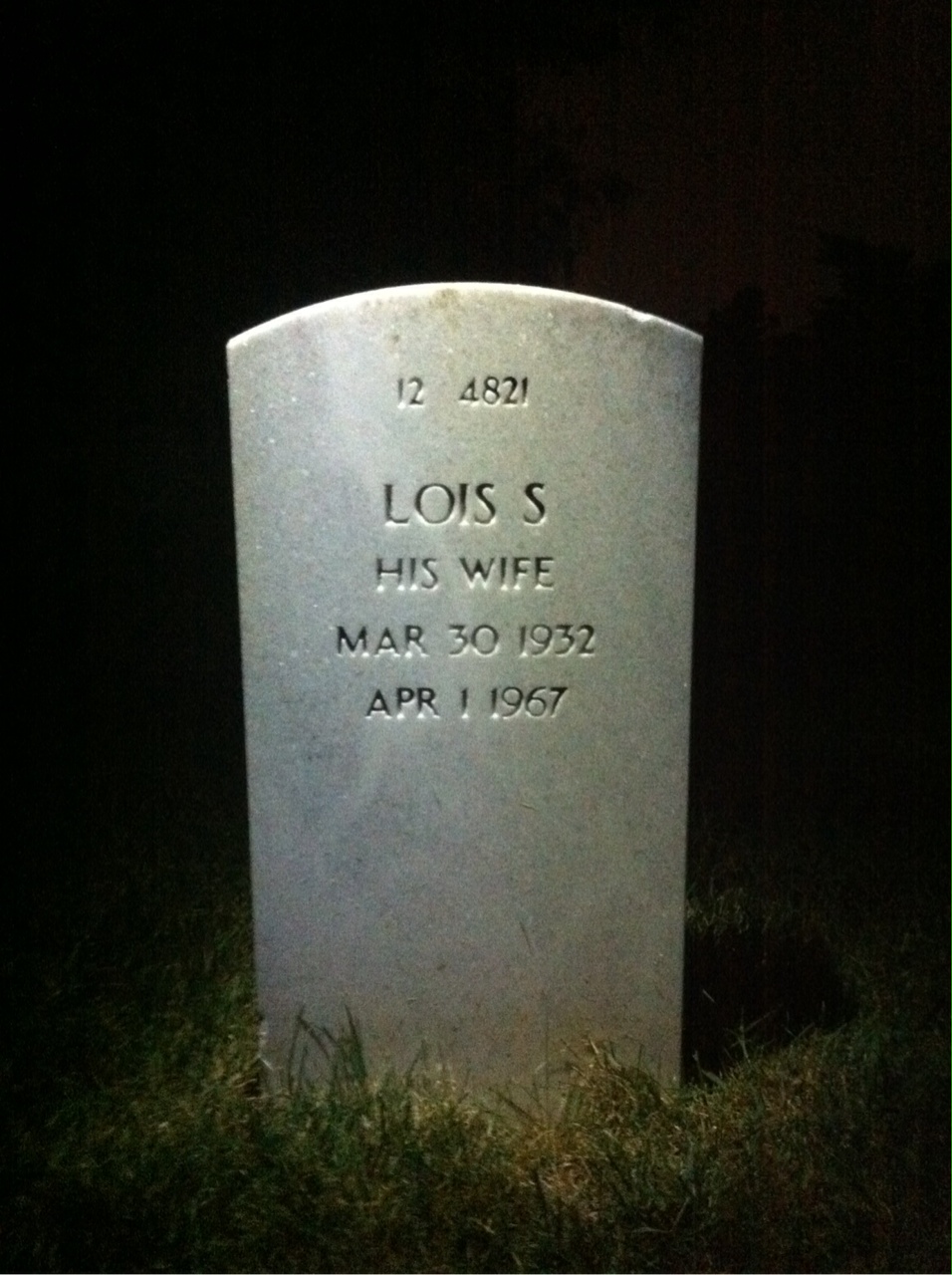 Back of headstone — Lois Bielhy