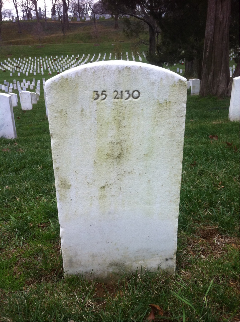 Back of headstone — Irl Bauserman