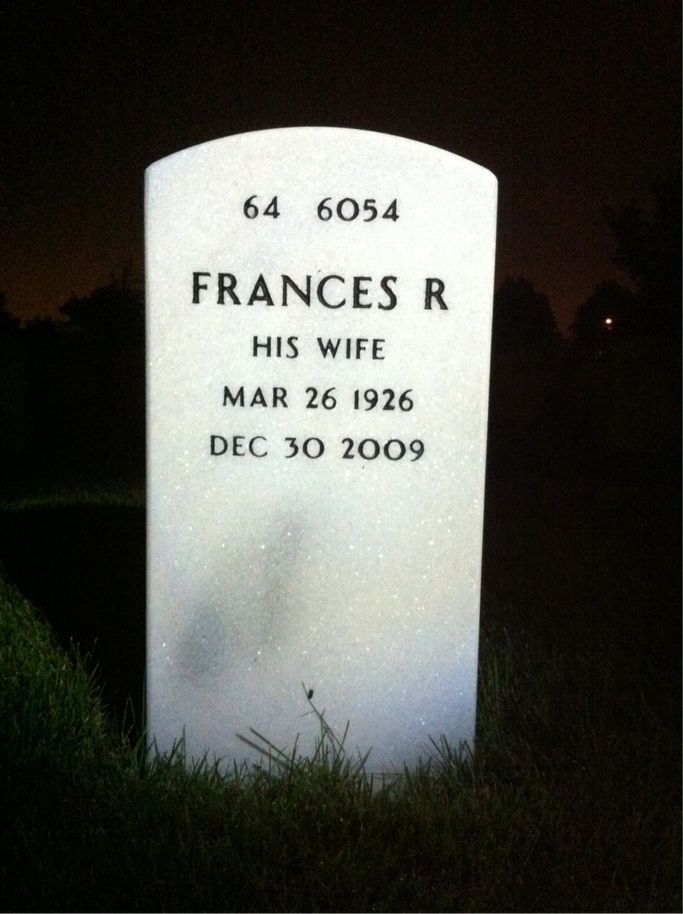 Back of headstone — Tyler Williams
