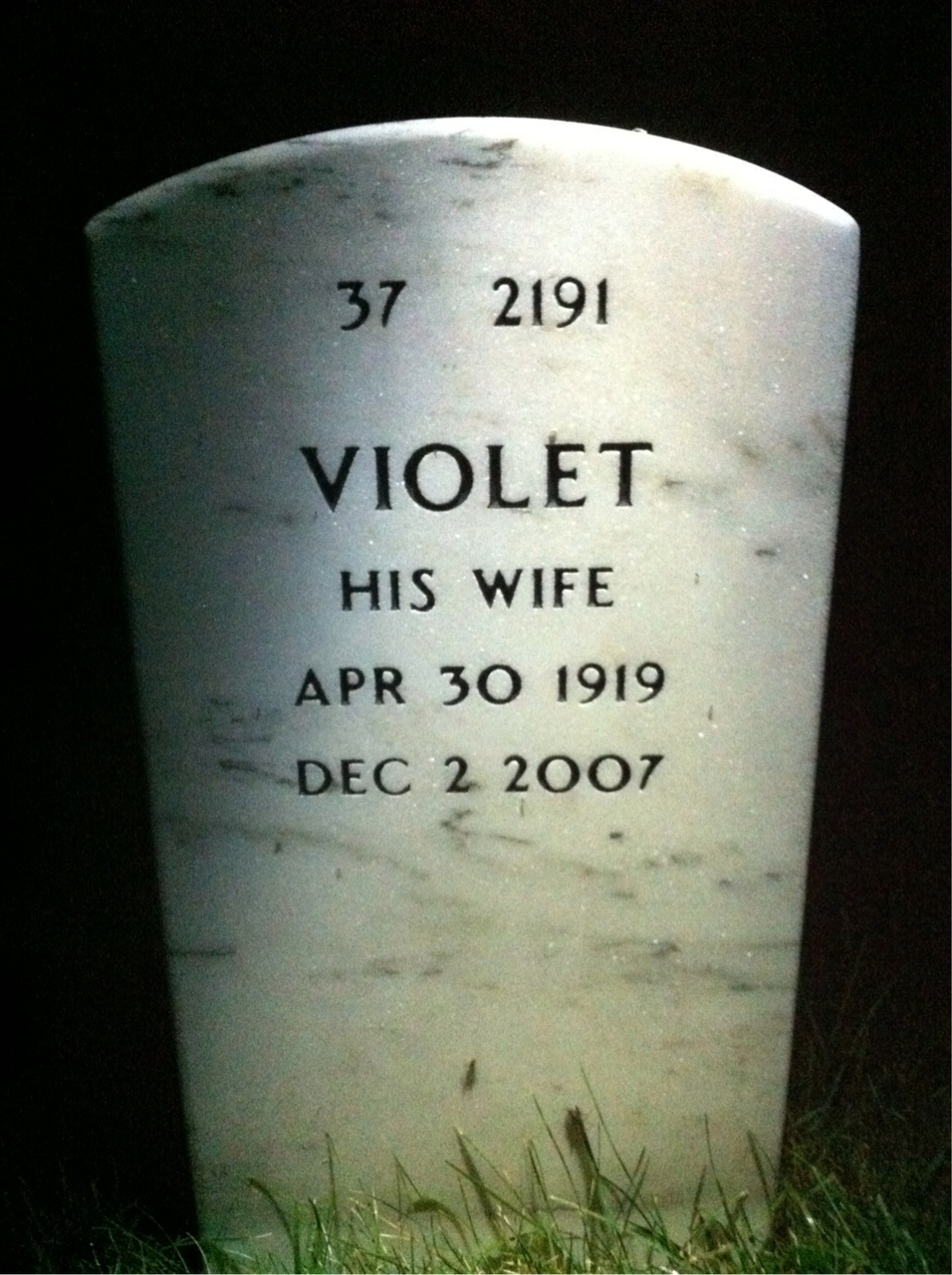 Back of headstone — Milbert Potratz
