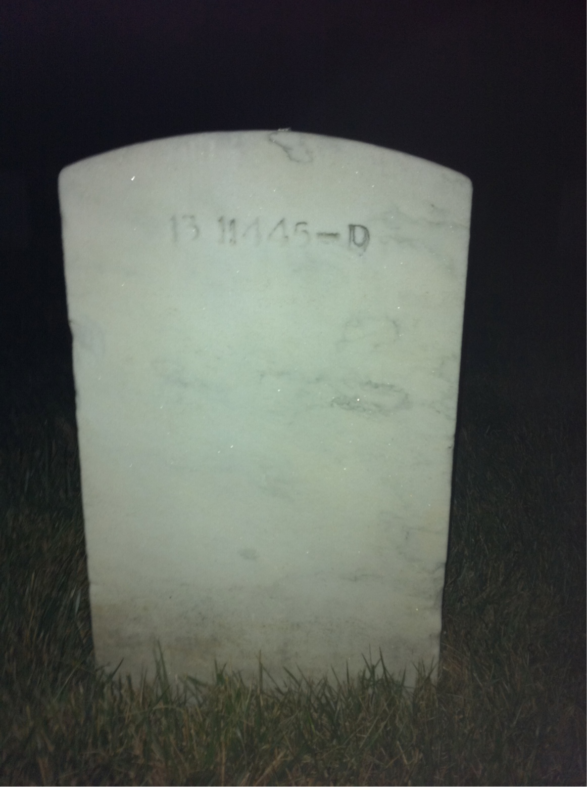 Back of headstone — William Franklin Buchanan