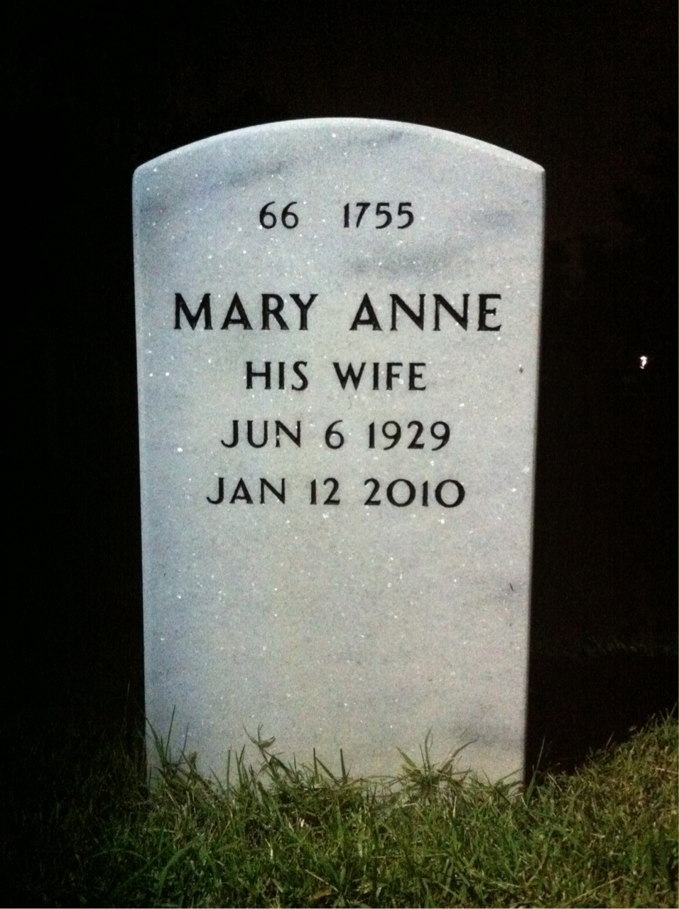 Back of headstone — Leonard Kojm