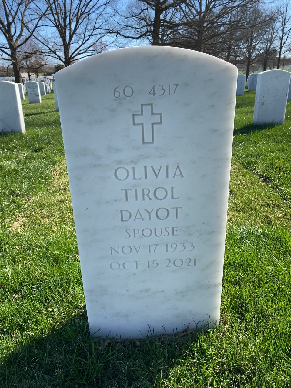 Back of headstone — Anastacio Anastacio Dayot