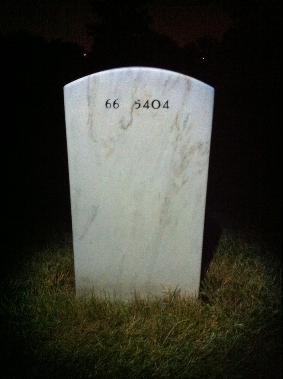 Back of headstone — John Hansen