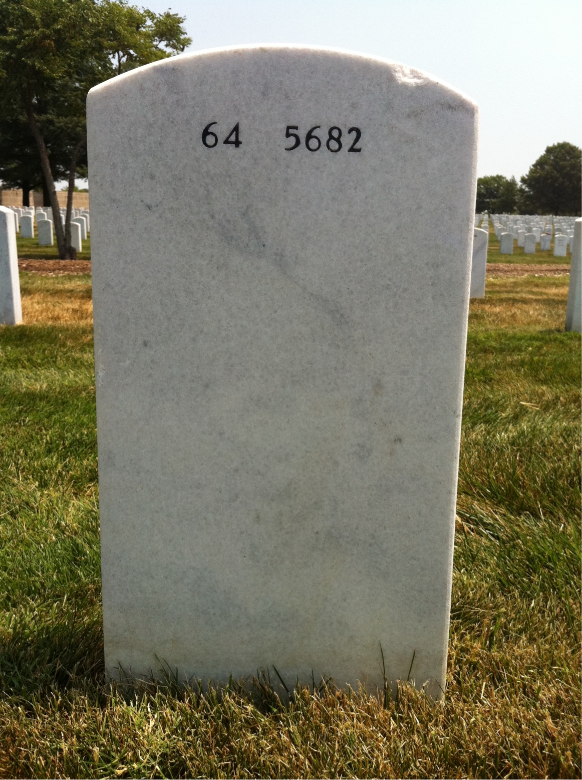 Back of headstone — James Key