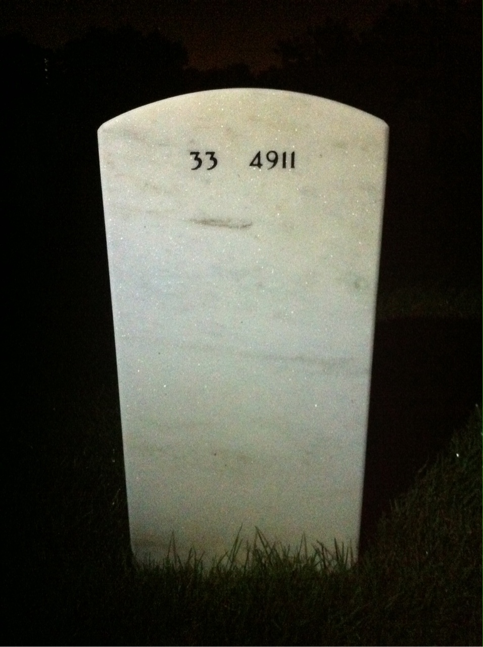 Back of headstone — Mitchell Lavean
