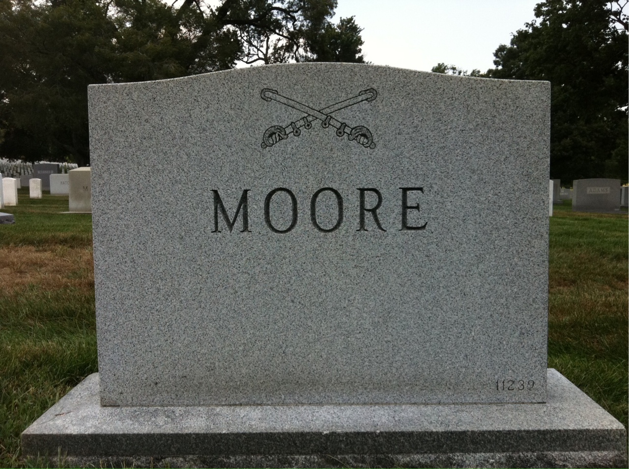 Back of headstone — Hope Moore