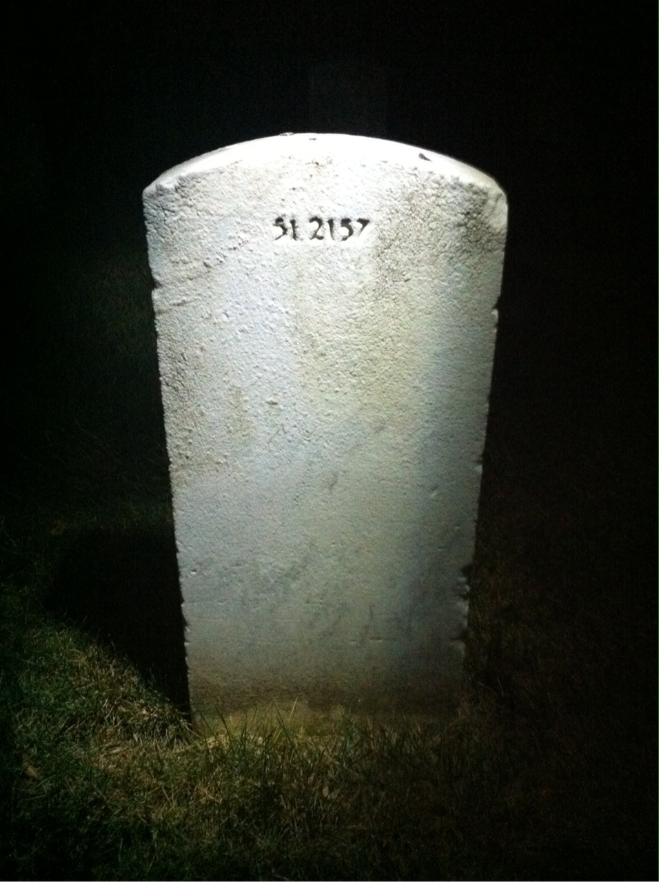 Back of headstone — Thomas Grant
