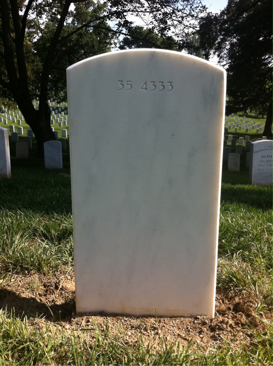 Back of headstone — Homer Ambrose