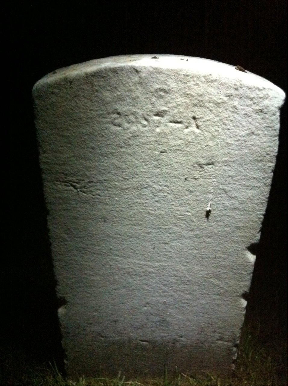 Back of headstone — Thomas Abrams