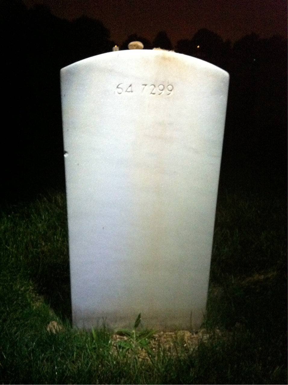 Back of headstone — William D Patrick
