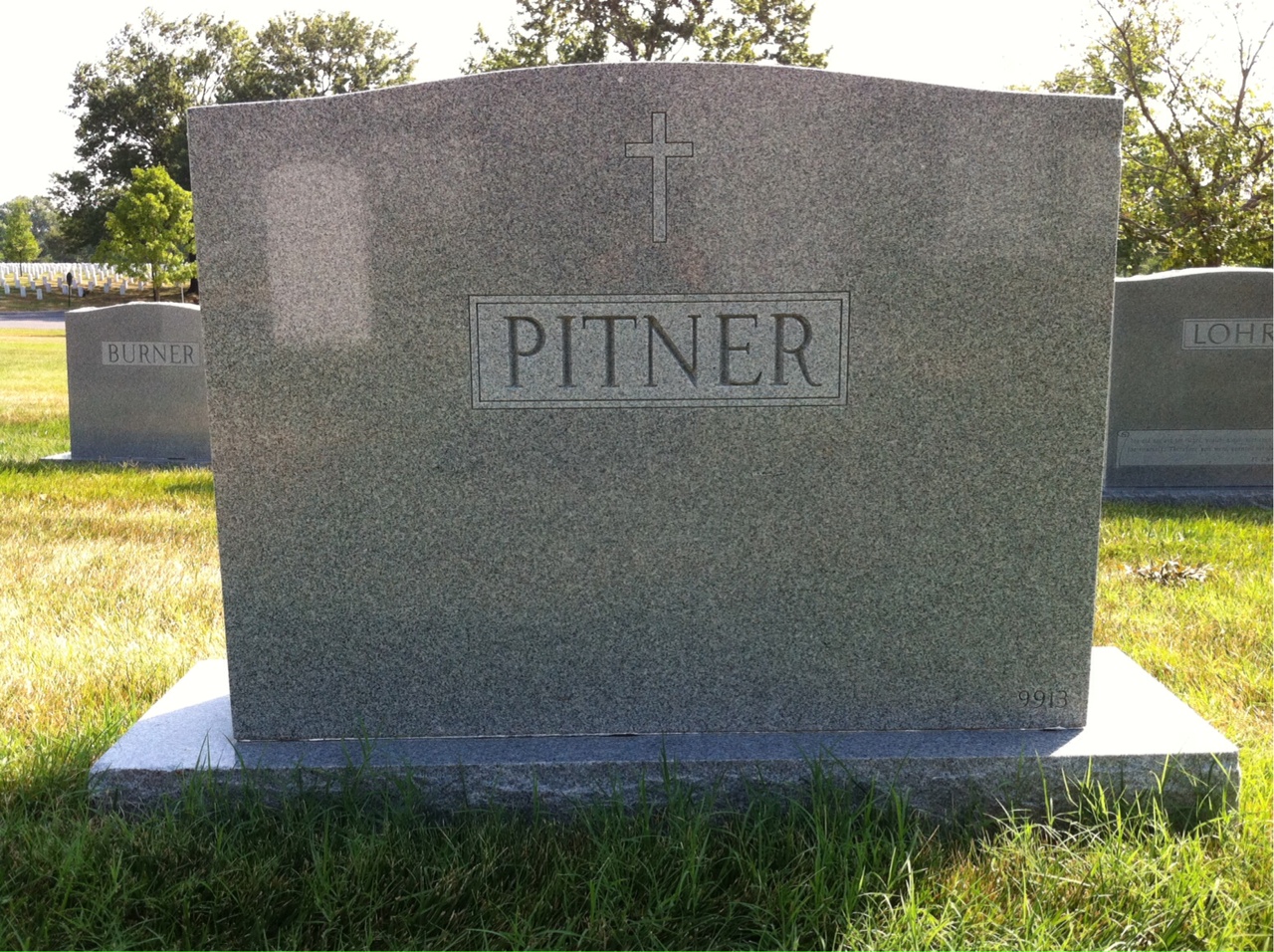 Back of headstone — Robert Pitner