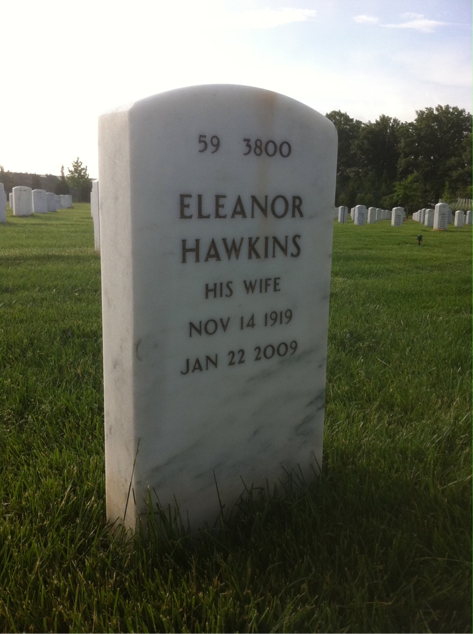 Back of headstone — Everett Pope