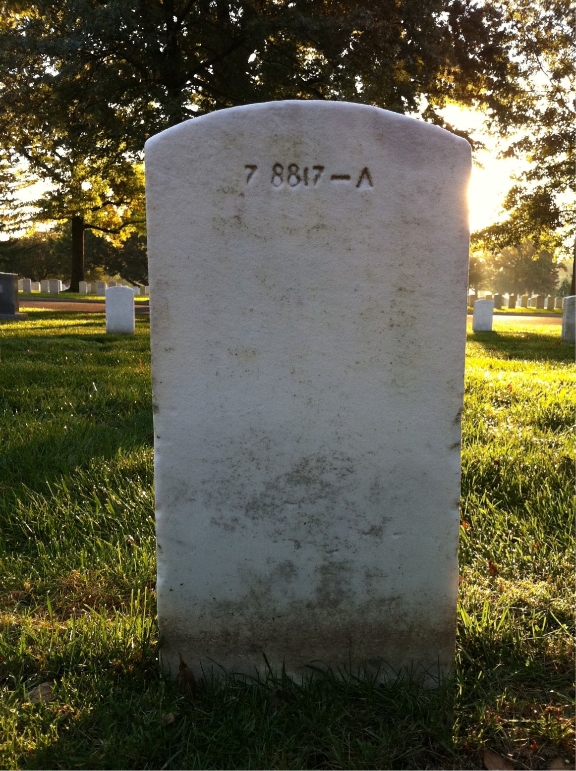 Back of headstone — Susan Bacon