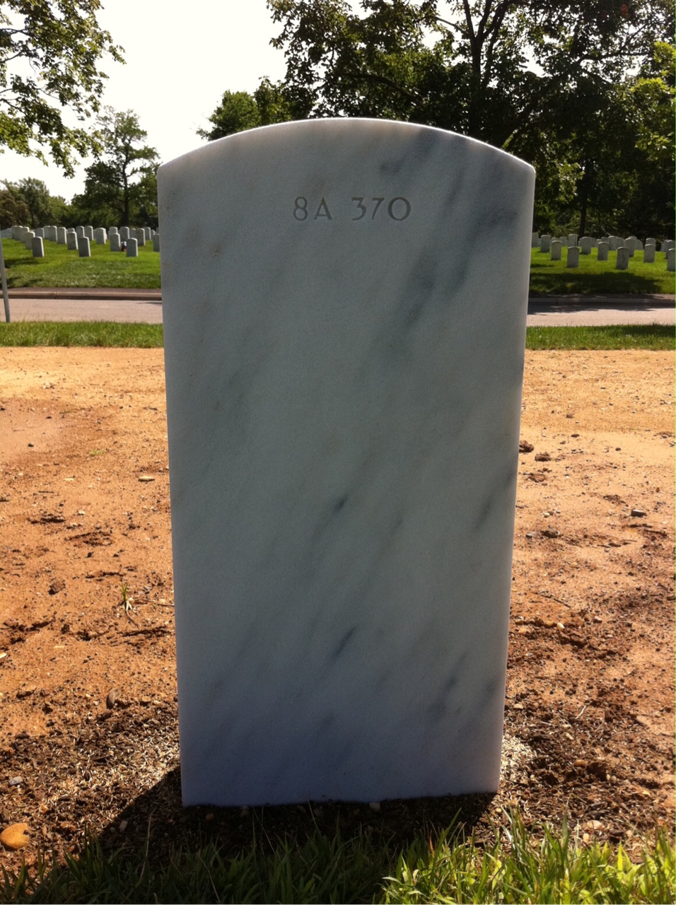 Back of headstone — David Assard