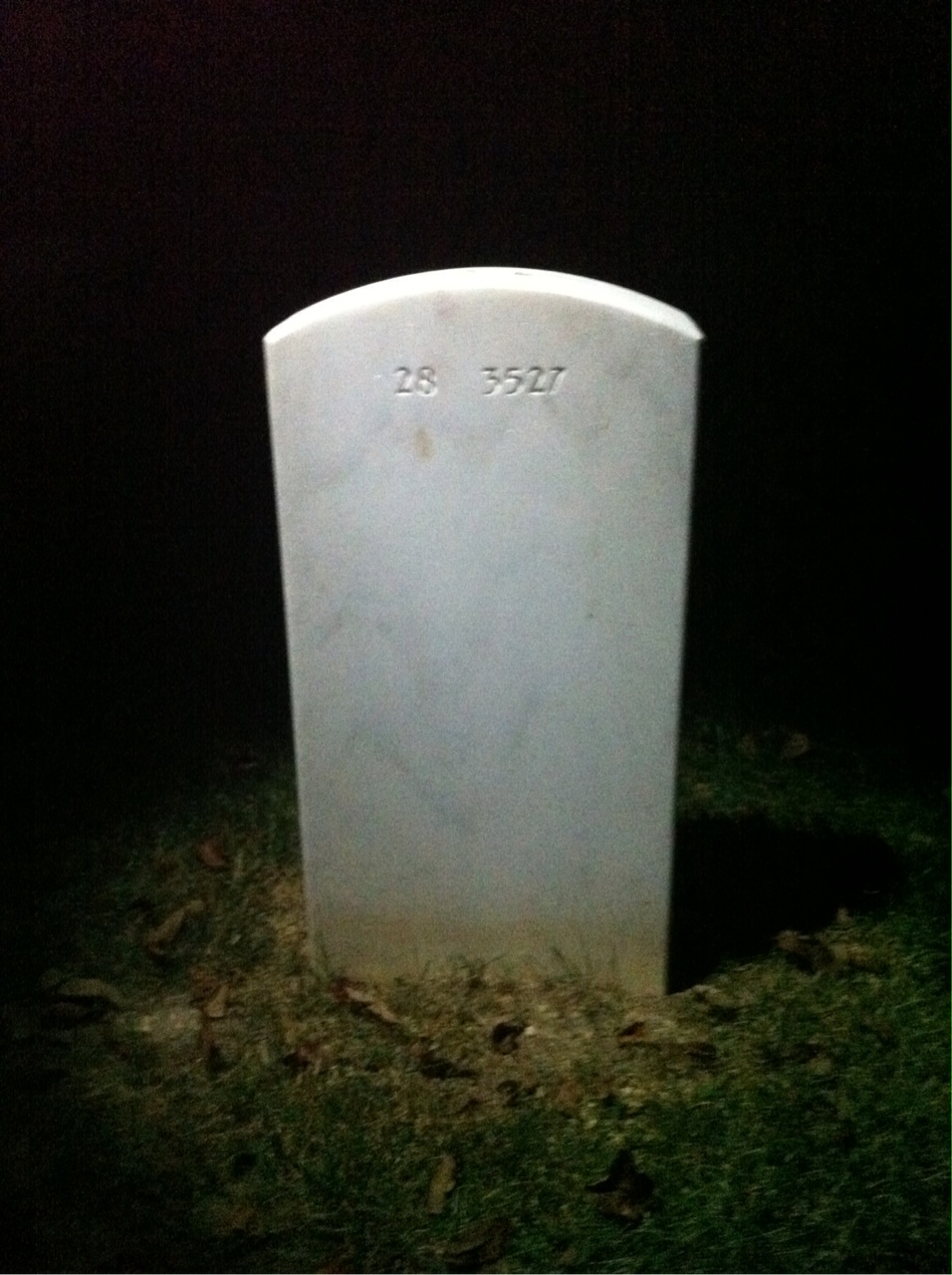 Back of headstone — Evan Angel