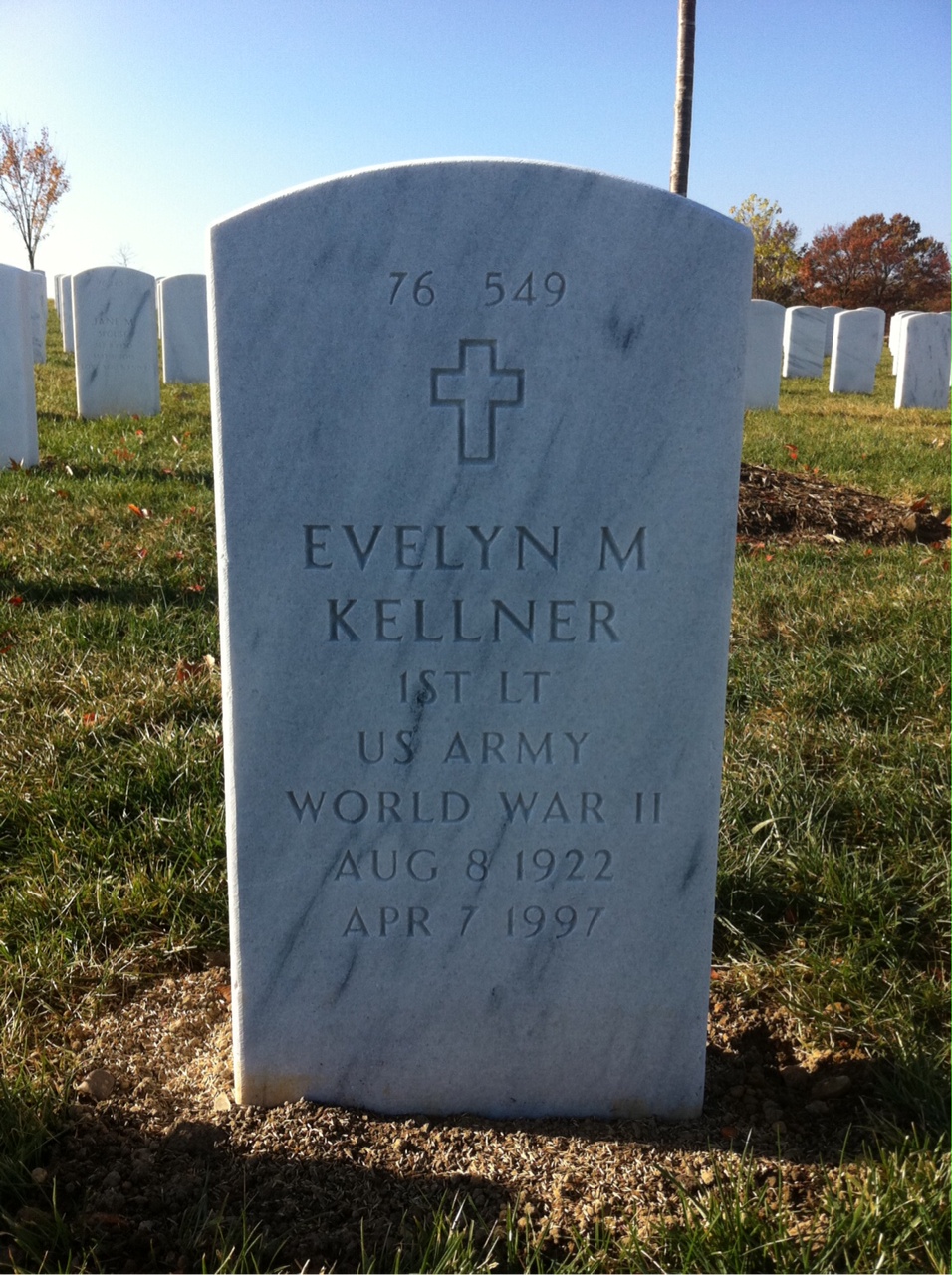 Back of headstone — Robert Charles Kellner