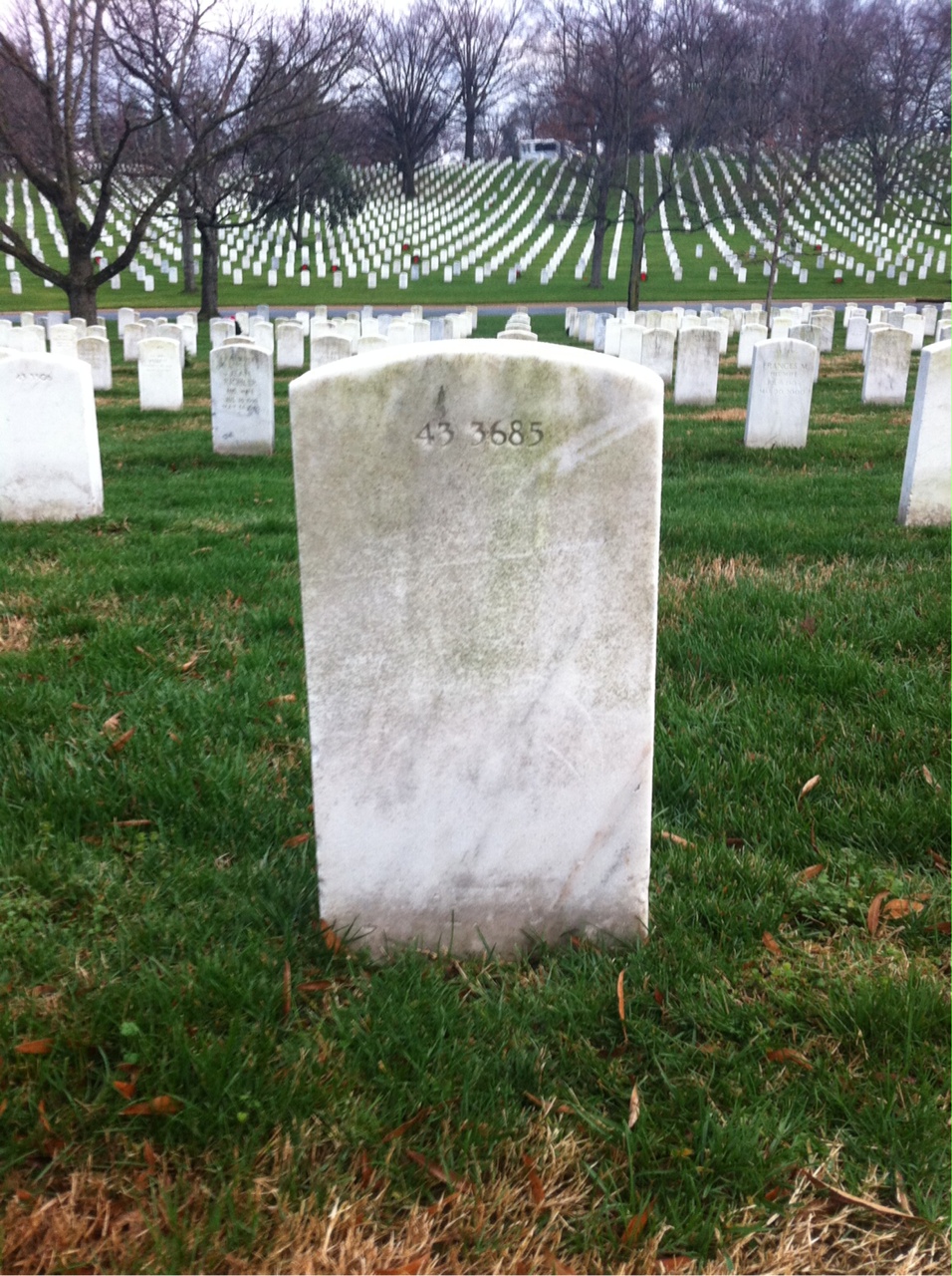 Back of headstone — James Lee Marshall