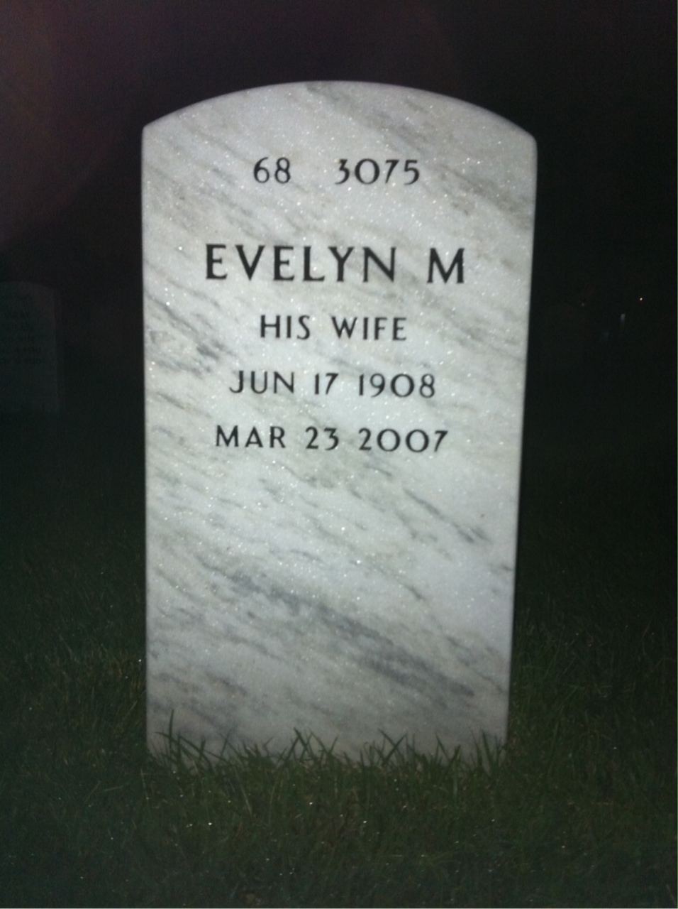 Back of headstone — Matthew Curry