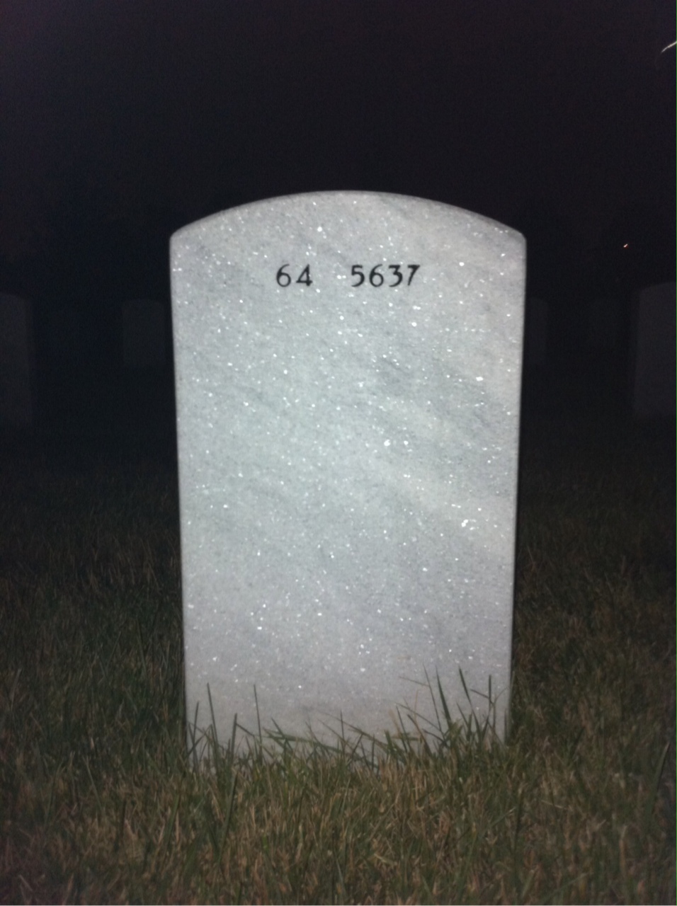 Back of headstone — Albert Haney