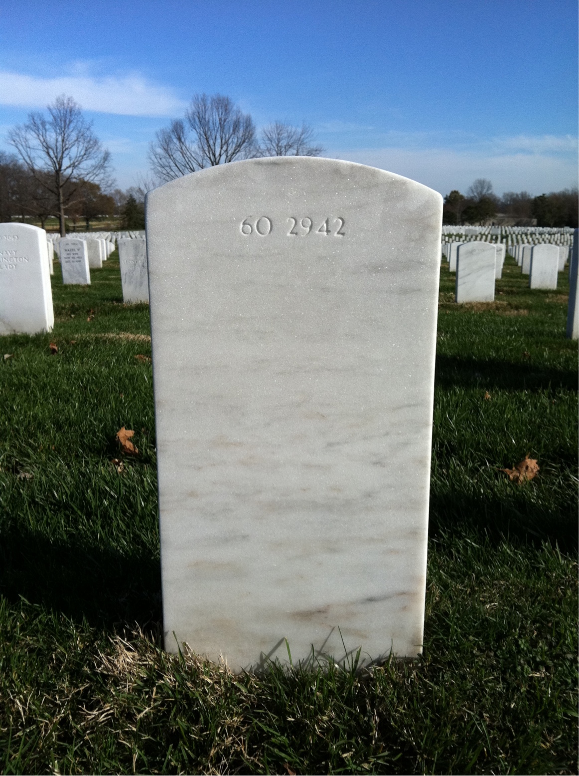 Back of headstone — Lawrence Adams