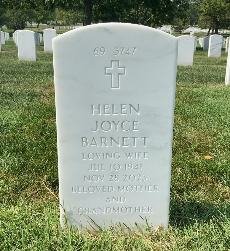 Back of headstone — William Barnett