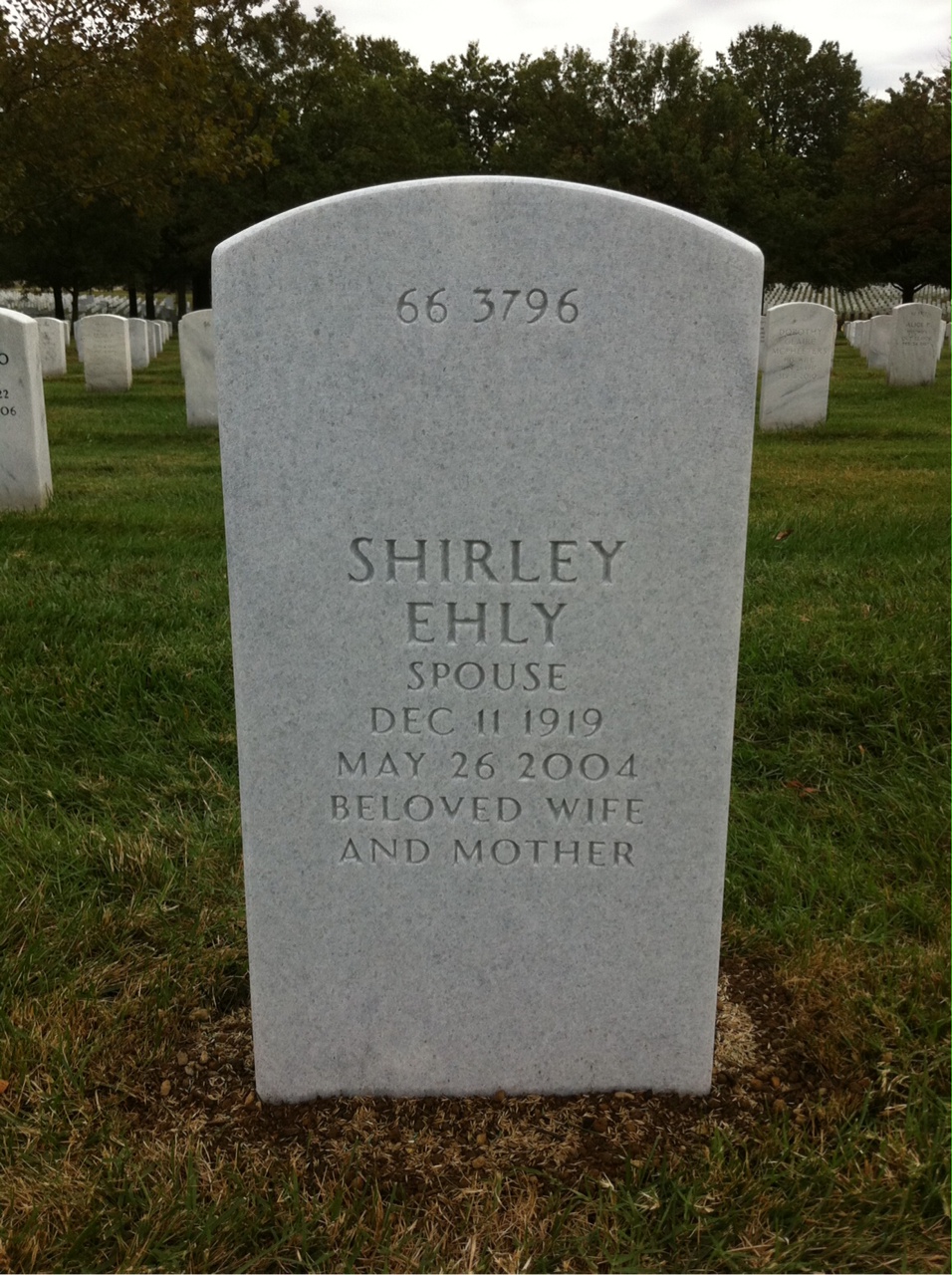 Back of headstone — William Hon