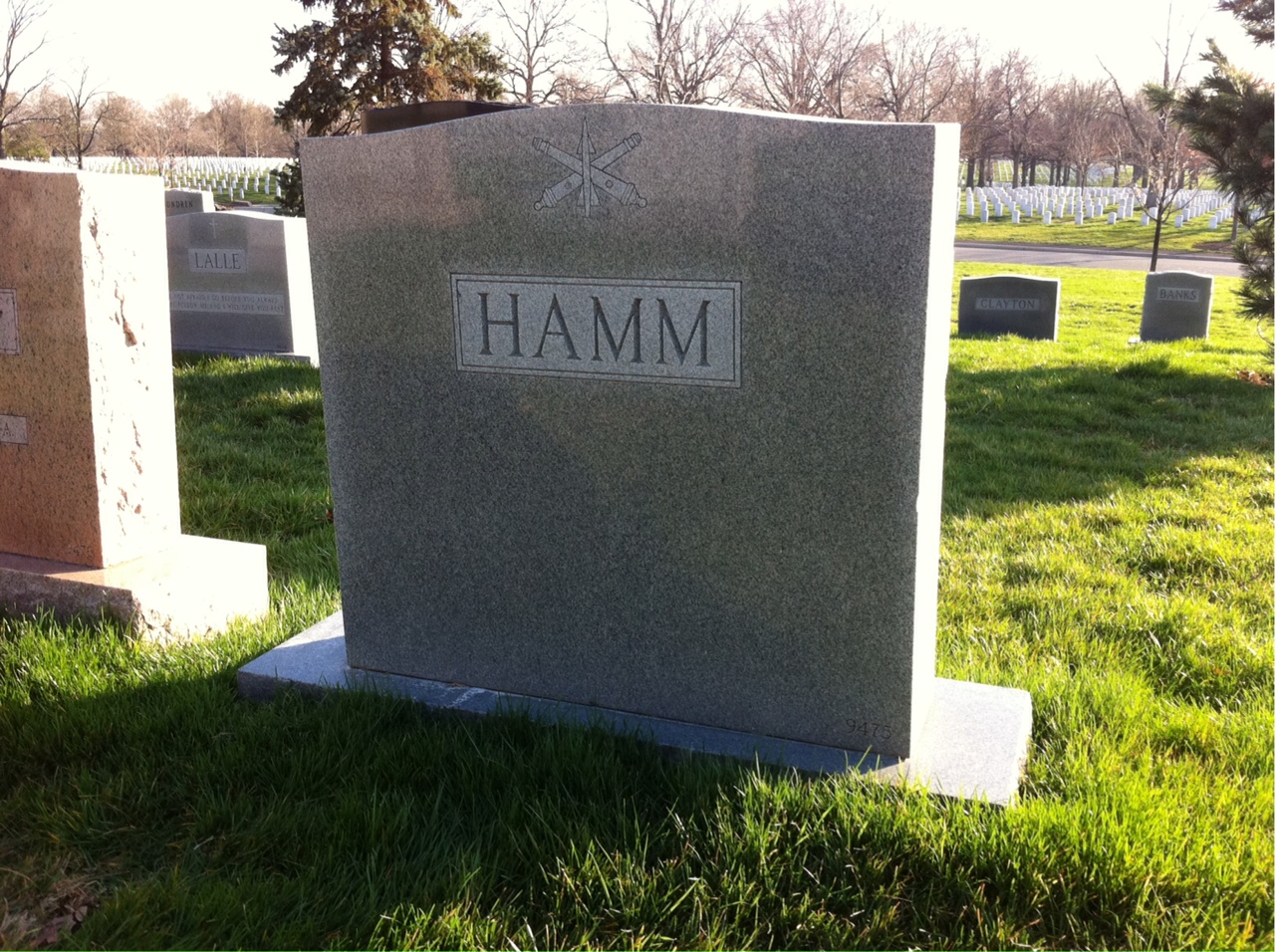 Back of headstone — Wesley Leroy Hamm