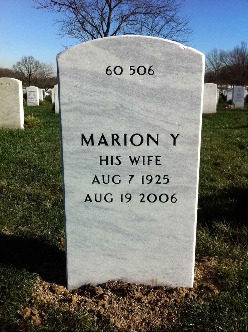 Back of headstone — John Tierney