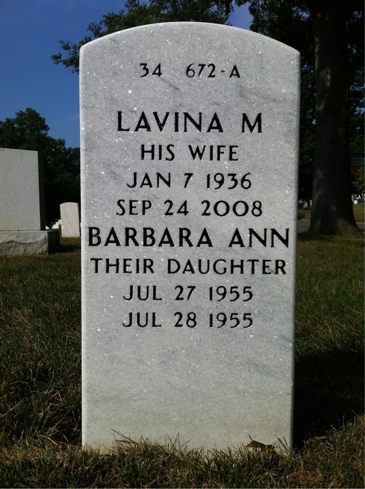Back of headstone — Philip Brandon
