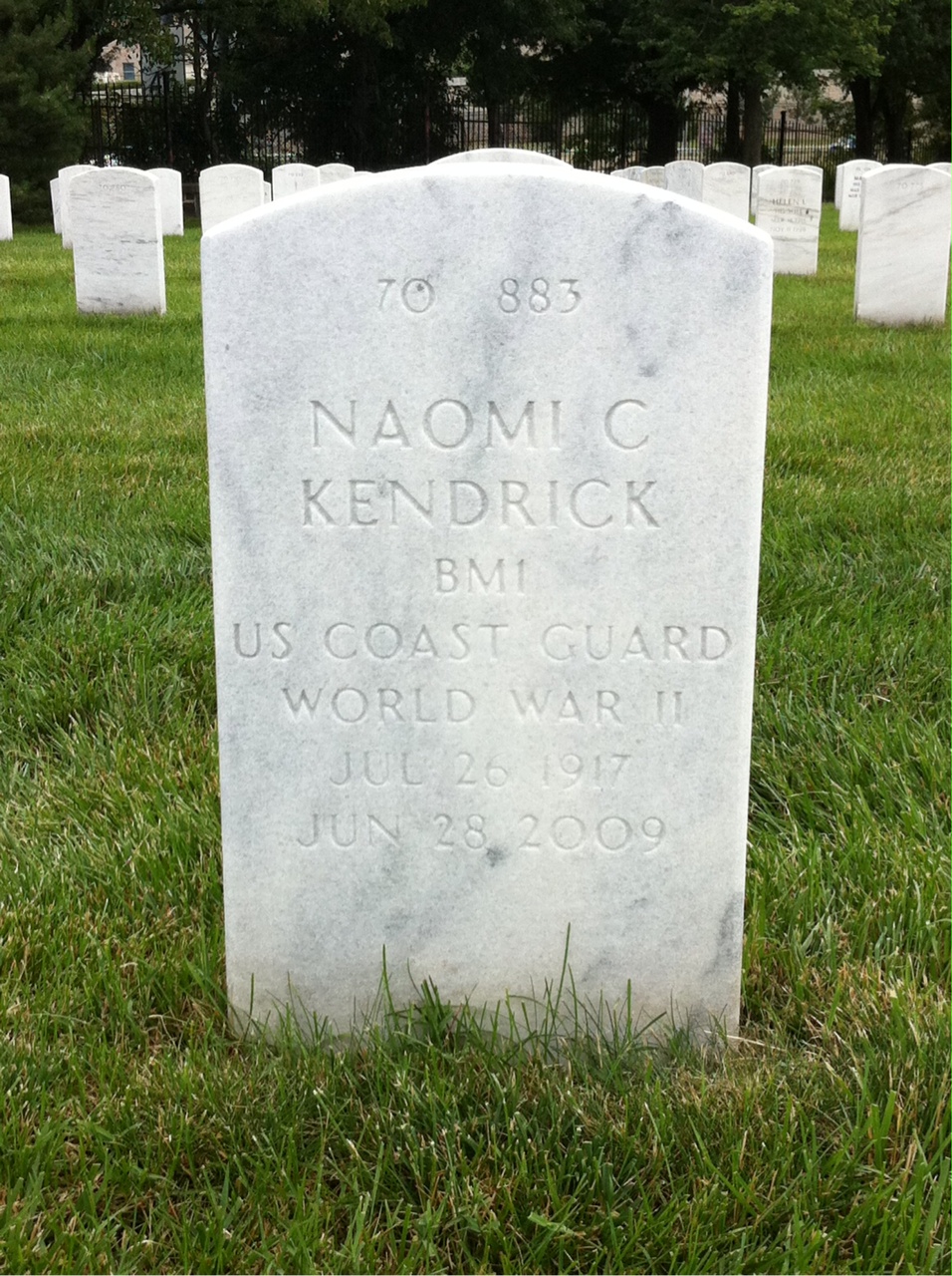 Back of headstone — John Kendrick
