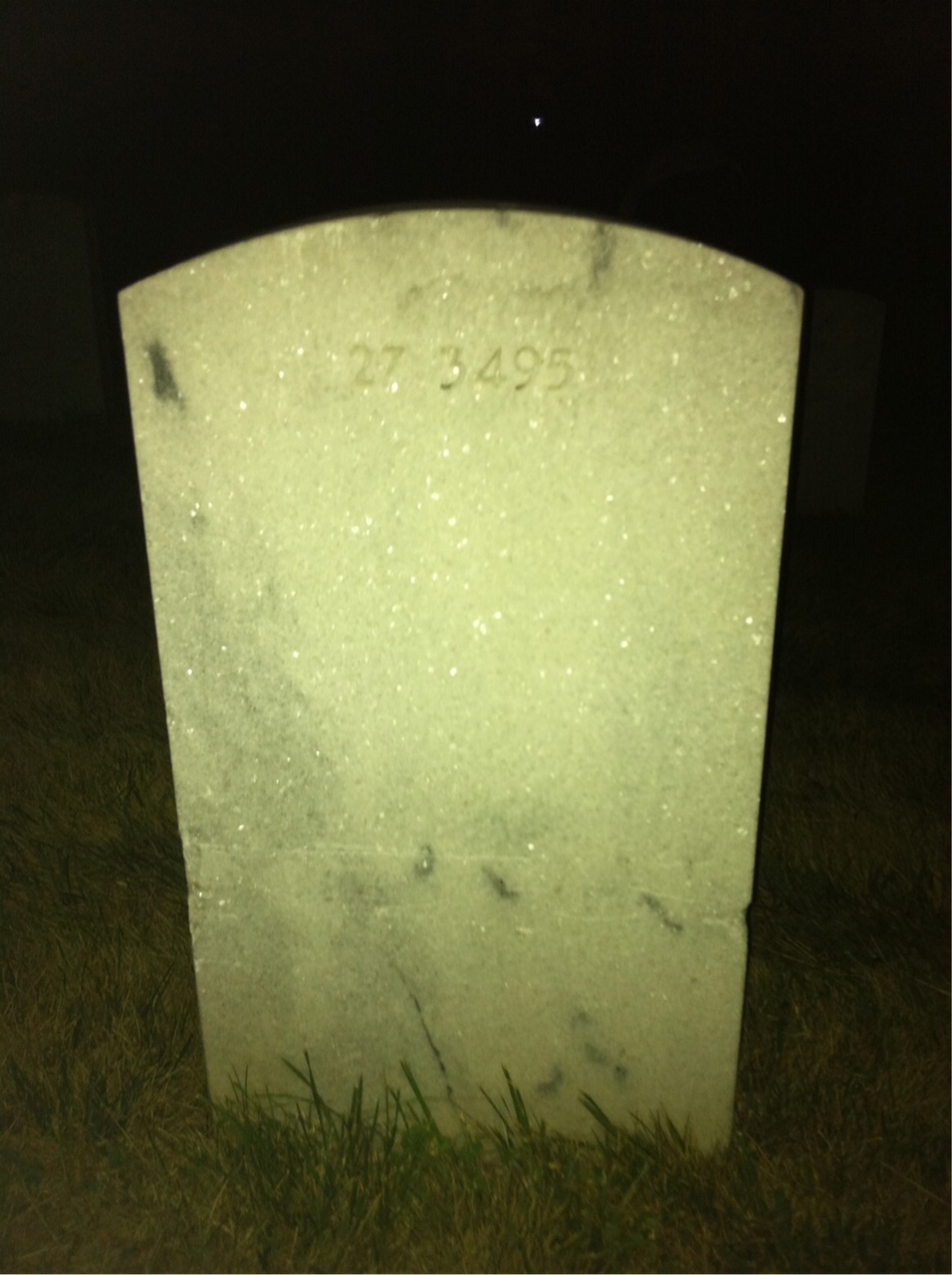 Back of headstone — John Adams
