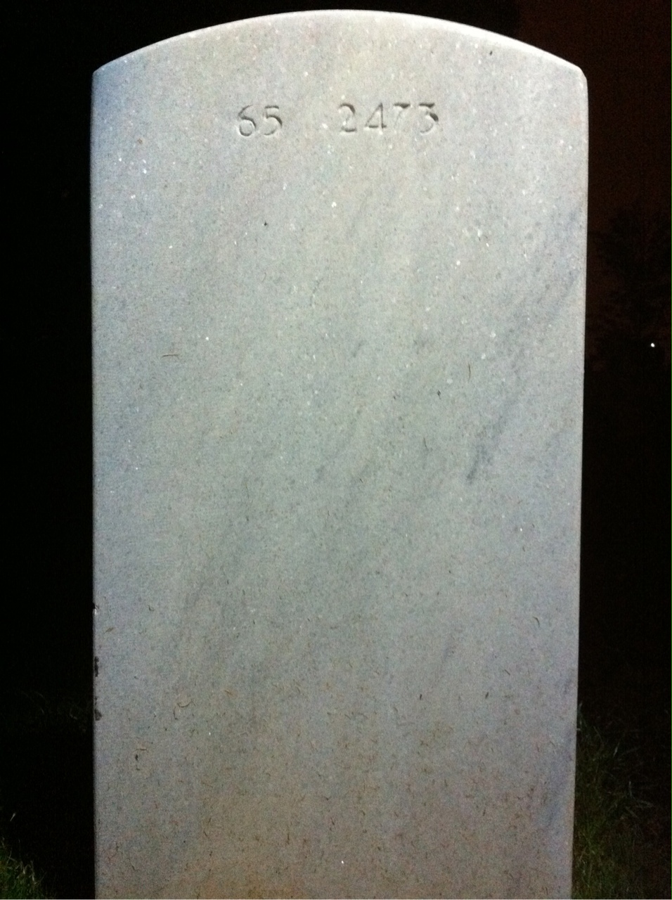 Back of headstone — Bryant Fleming