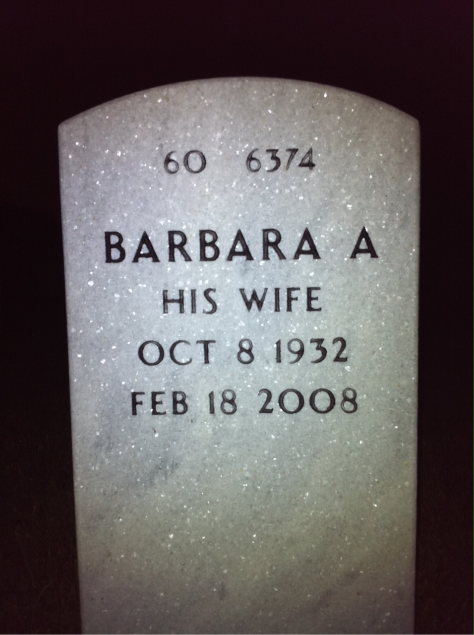 Back of headstone — William Wood