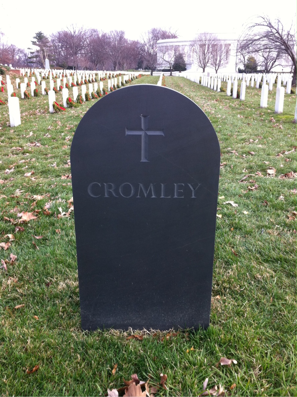 Back of headstone — Raymond Cromley