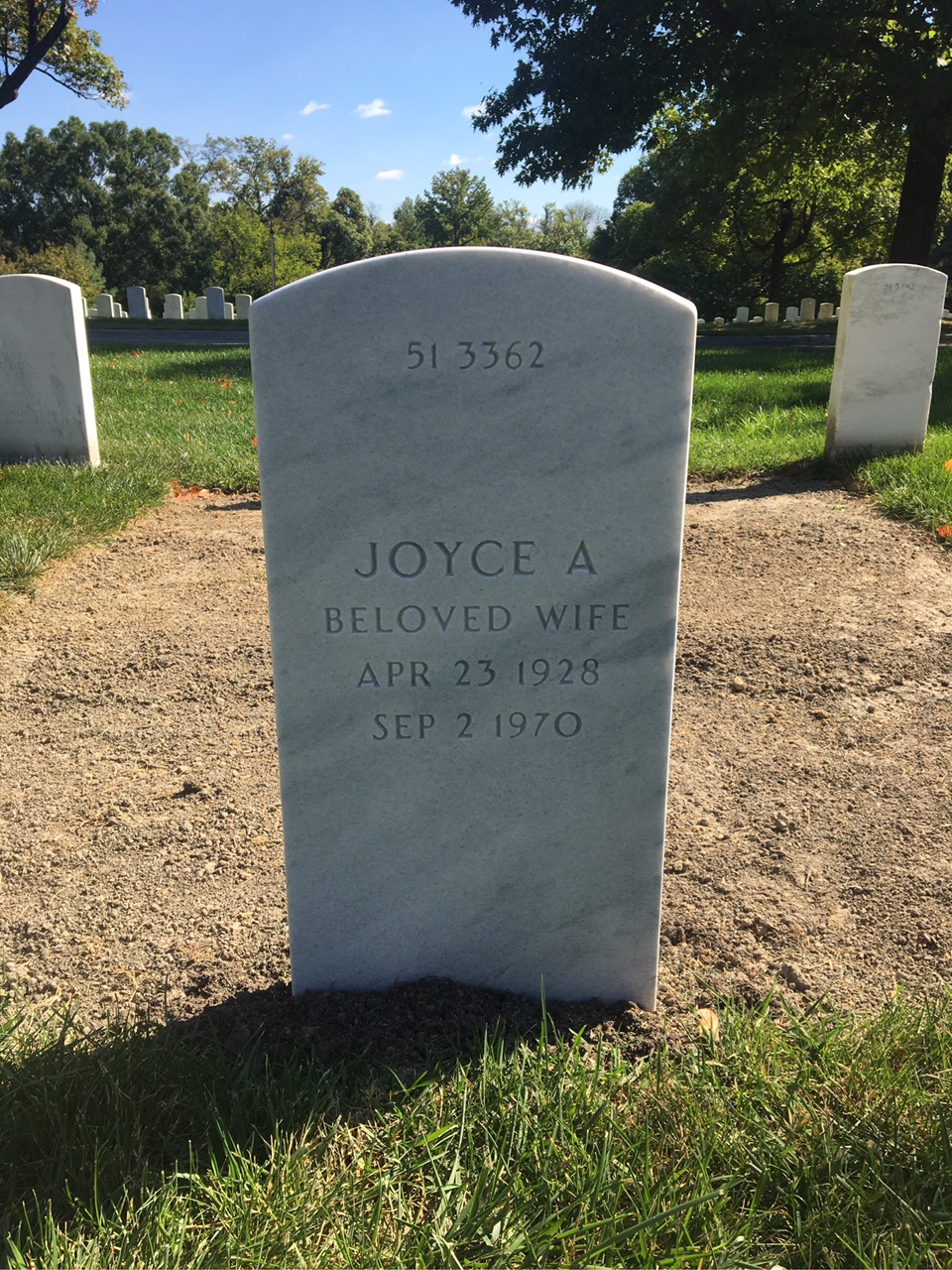 Back of headstone — Byron Mitchell