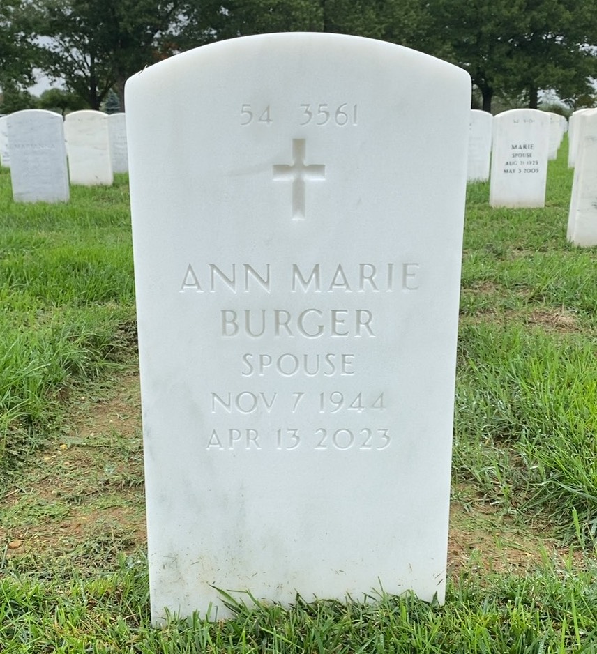 Back of headstone — Earl Burger