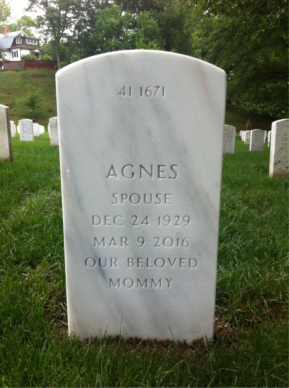 Back of headstone — Agnes Owens