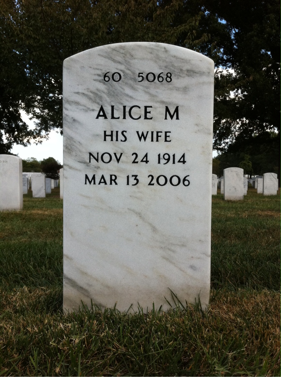 Back of headstone — Thomas O'Connell