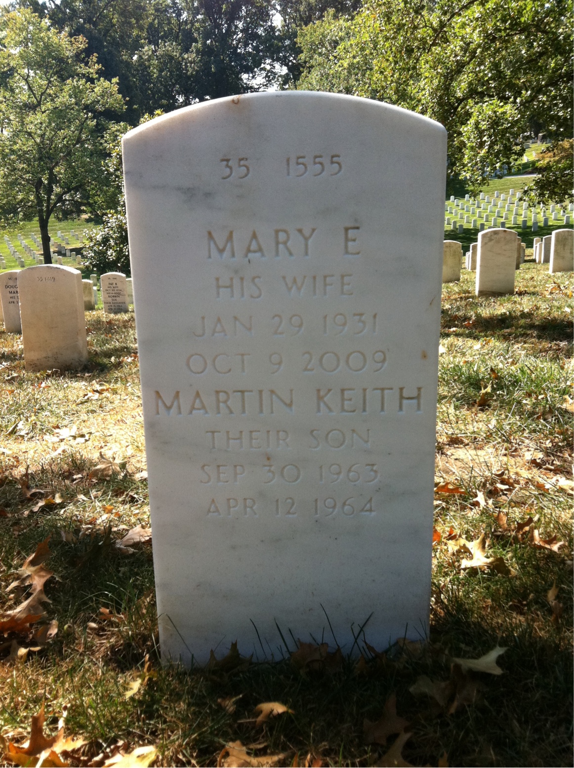 Back of headstone — James Pheneuf