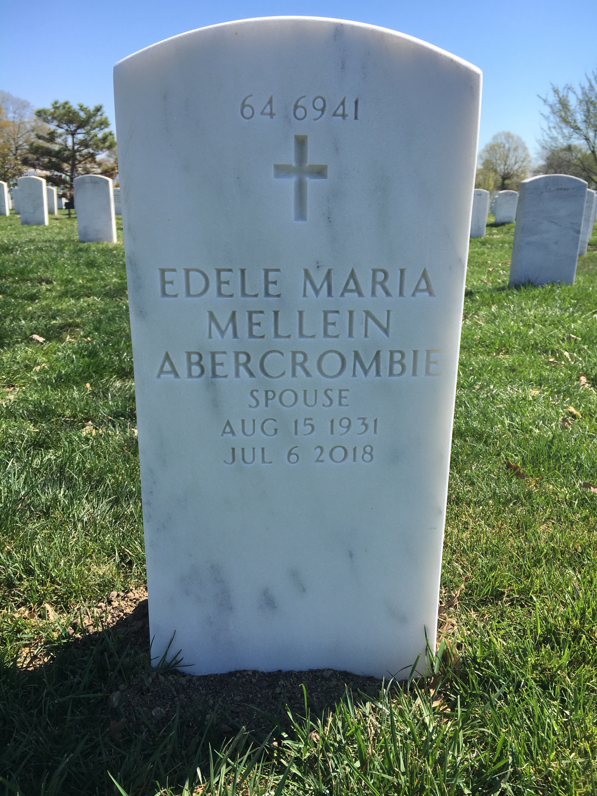 Back of headstone — George Abercrombie
