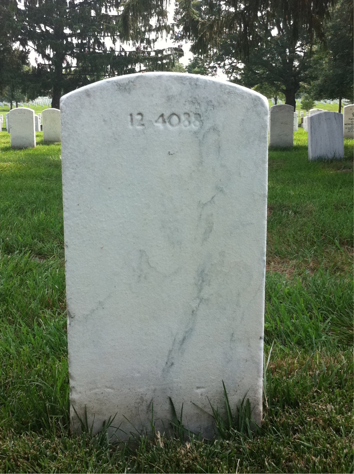 Back of headstone — John Cuningham