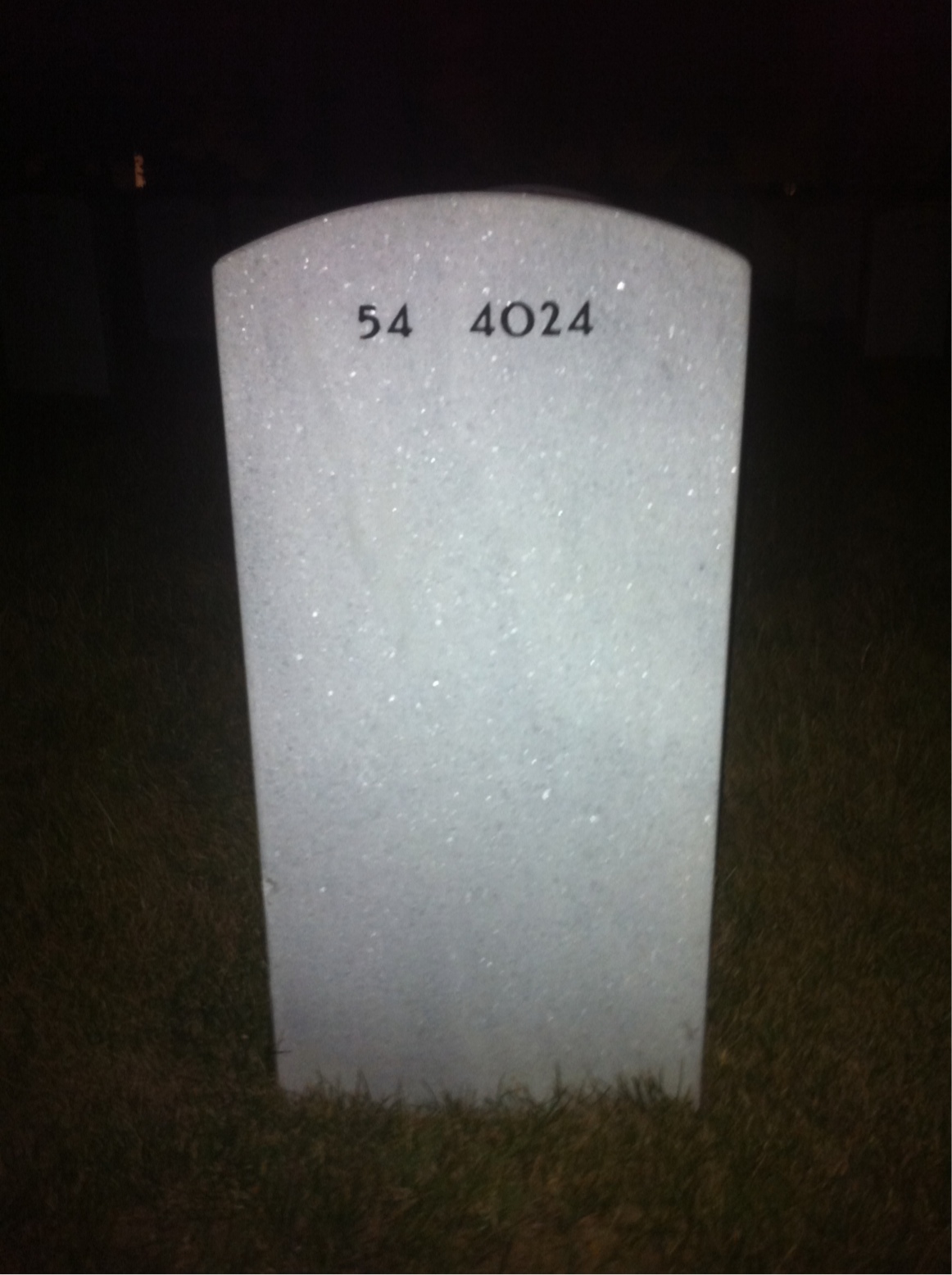 Back of headstone — Cecil Glass