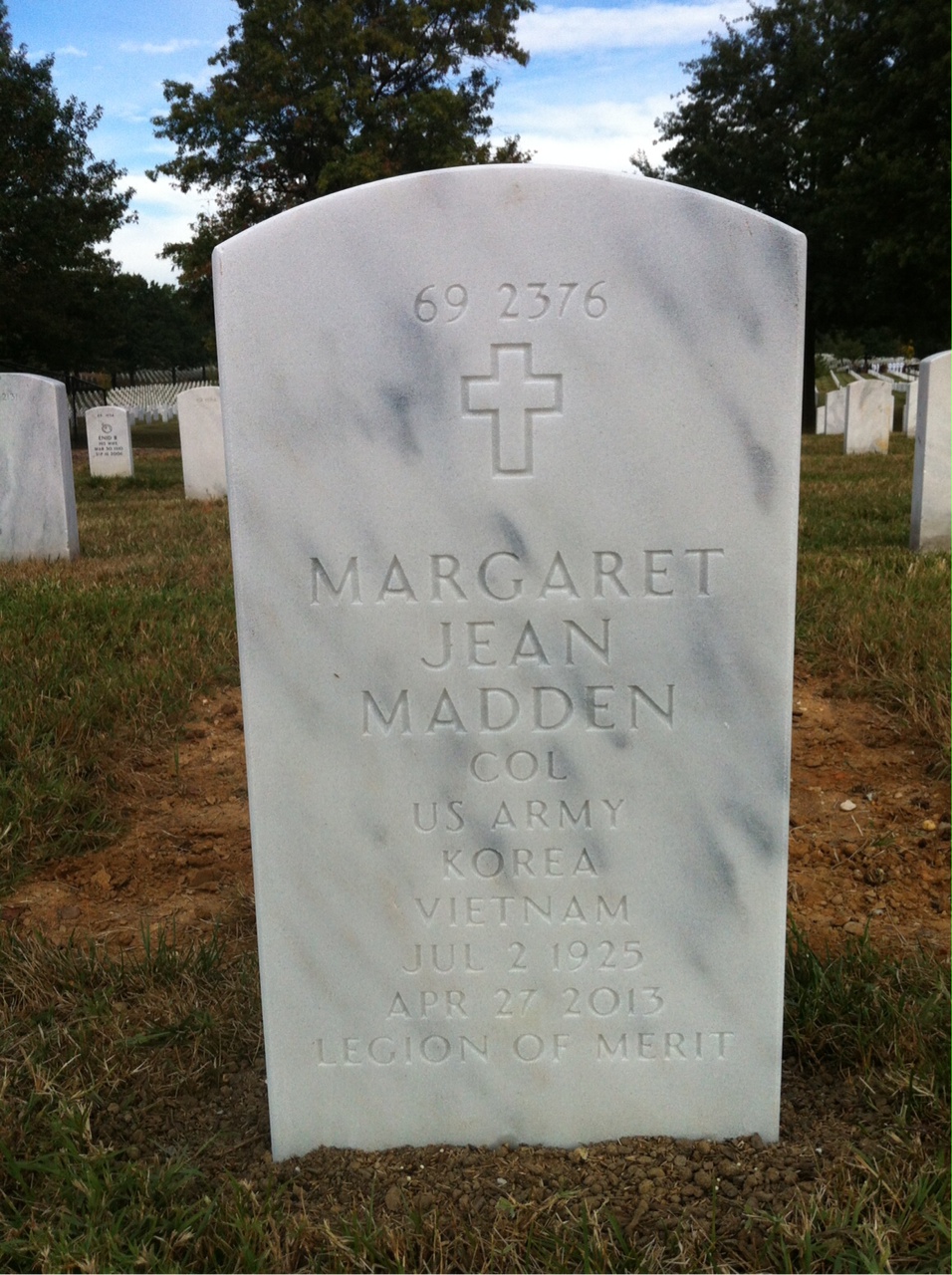 Back of headstone — Theodore Madden