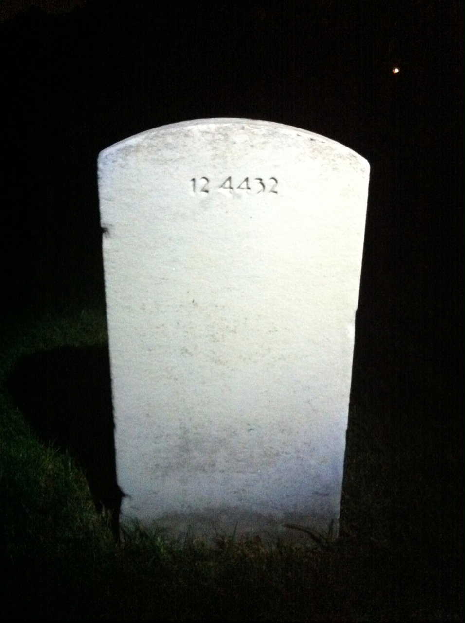 Back of headstone — Raymond Baker