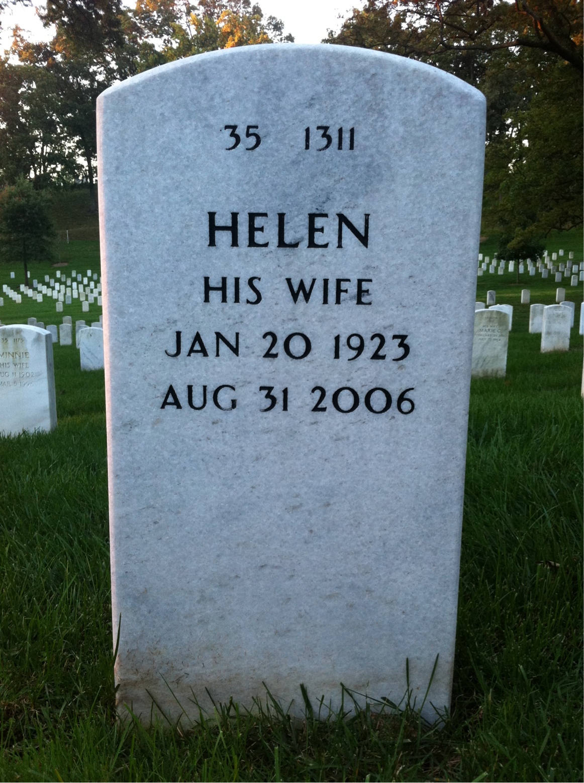 Back of headstone — Leroy Mcarthur