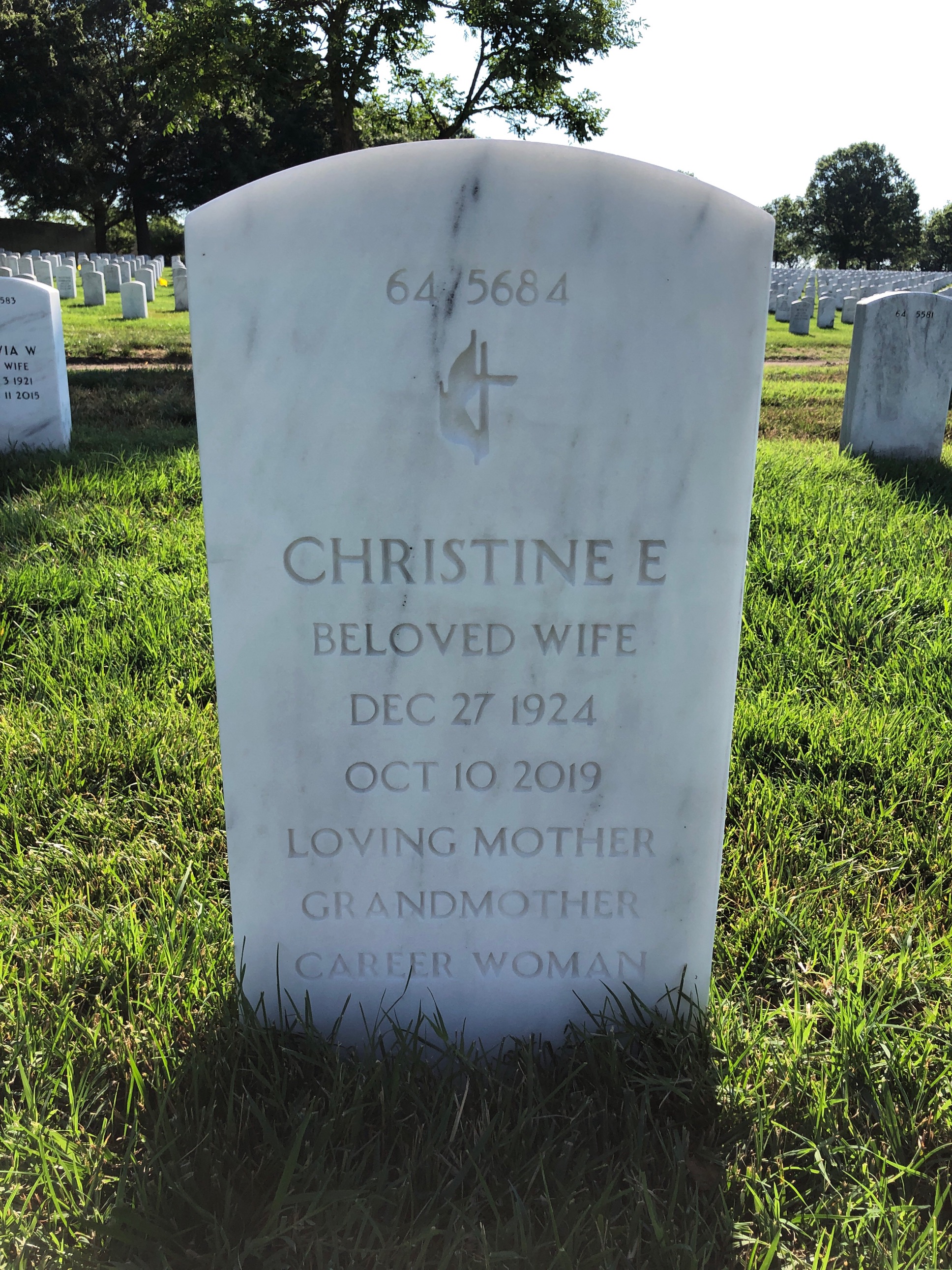 Back of headstone — Dwight Kohr