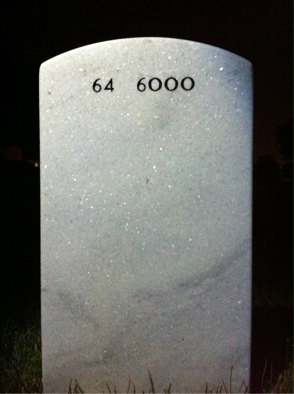 Back of headstone — James Paige