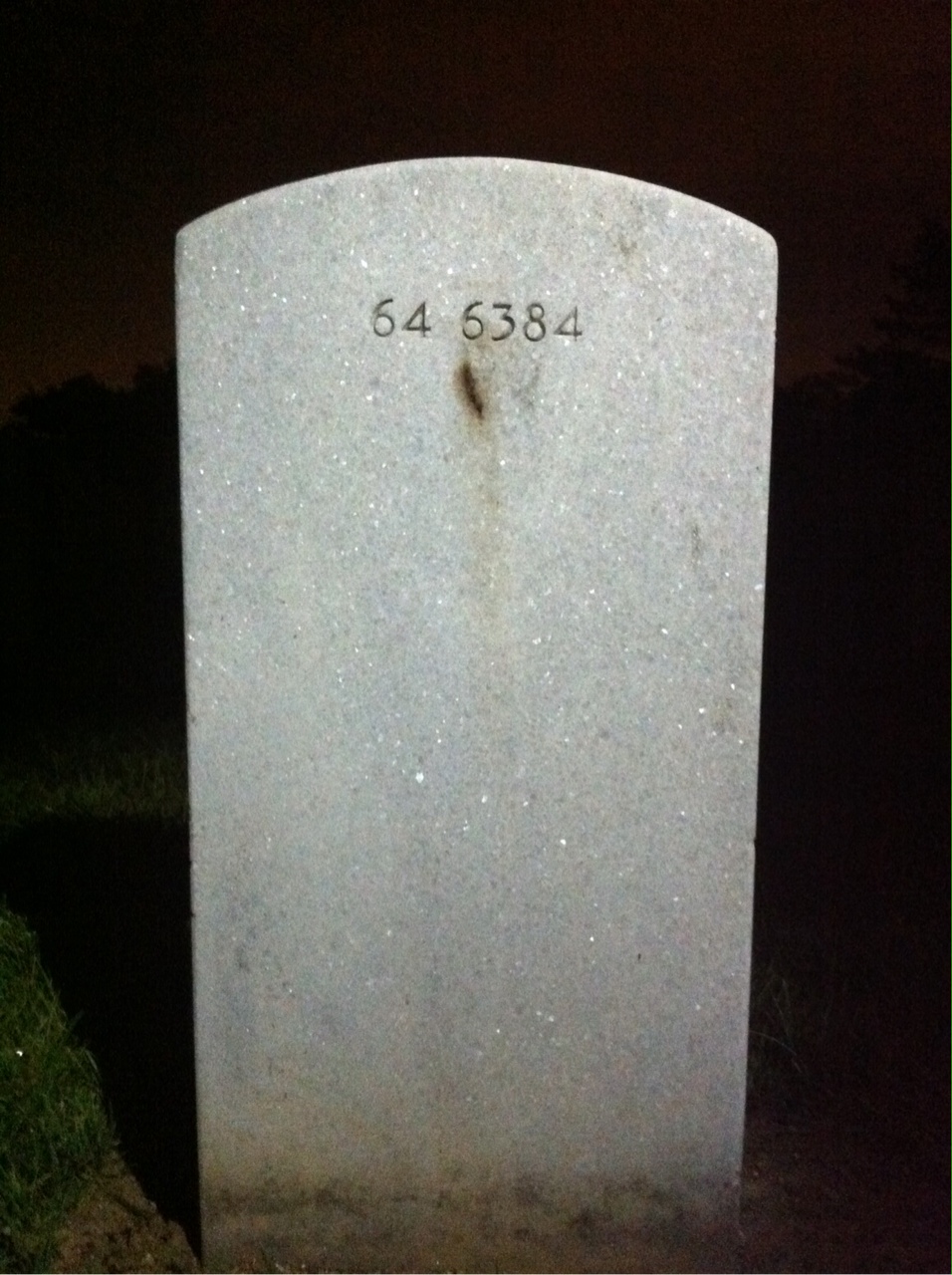 Back of headstone — Leonard Anderson
